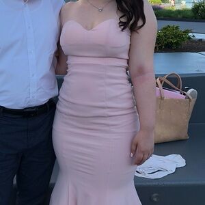 Elegant Pink Strapless Dress